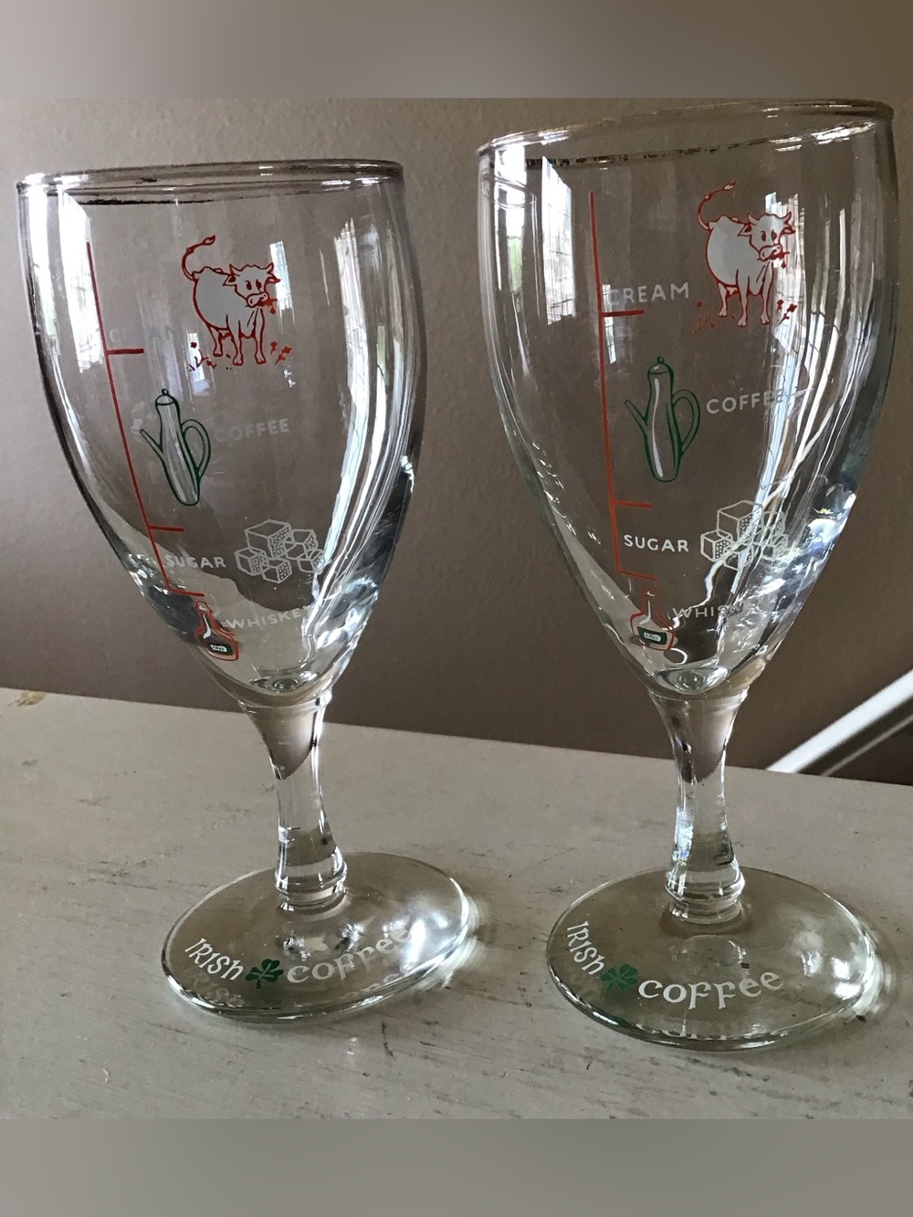 Vintage 1950s Irish Coffee Cocktail Glasses